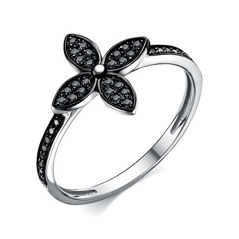 Inel din aur alb cu pietre Diamant negru