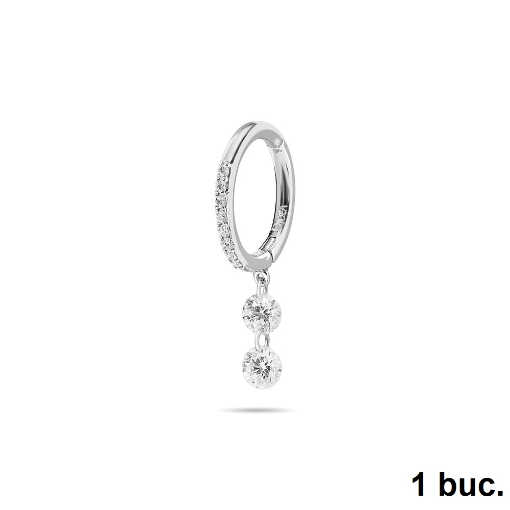 Cercel din aur alb cu pietre Diamant