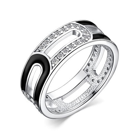 Inel din argint  cu pietre Cubic Zirconia Incolor, Emailare