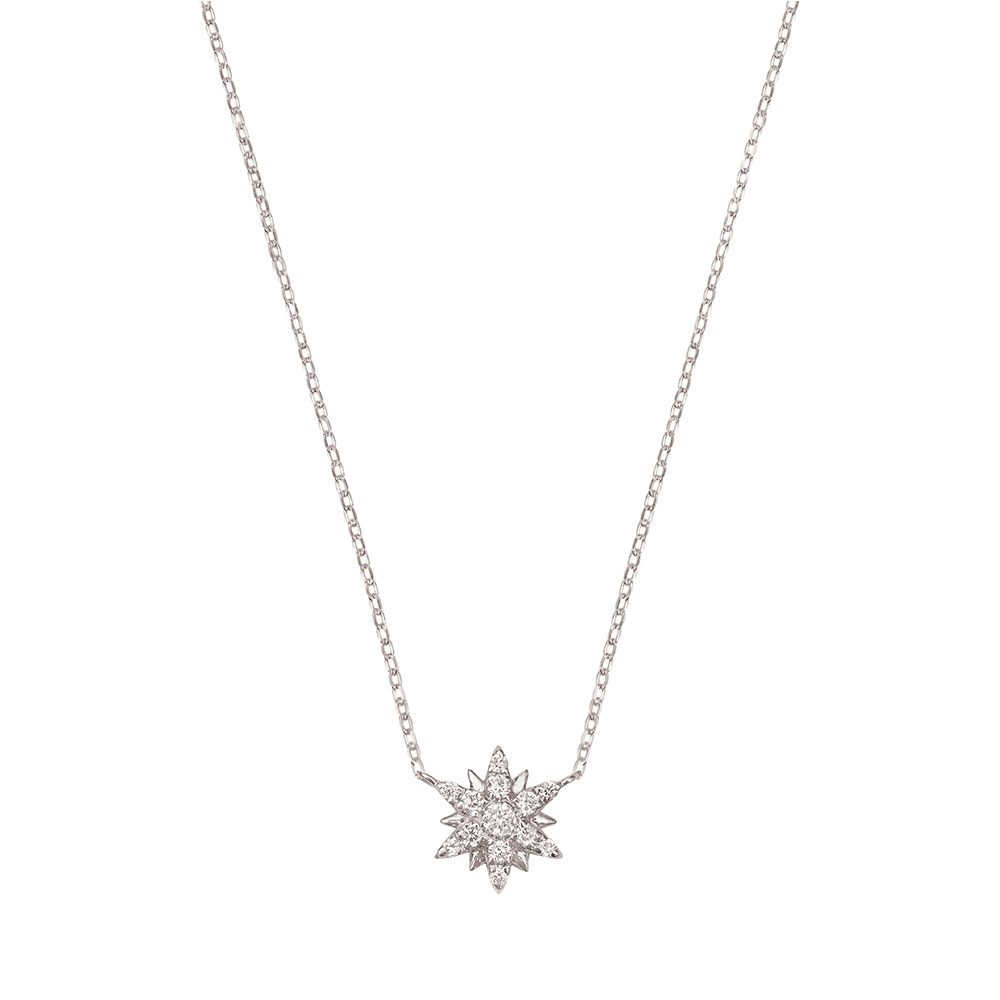 Colier din aur alb cu pietre Diamant