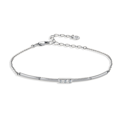 Brățară din aur alb cu pietre Cubic zirconia