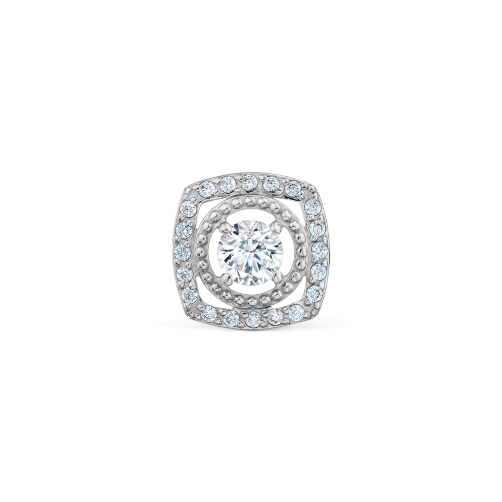 Pandantiv din aur roșu cu pietre Cubic Zirconia Incolor