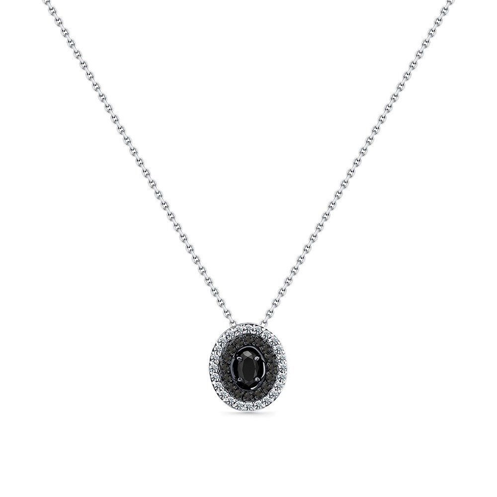Colier din aur alb cu pietre Diamant, Diamant negru