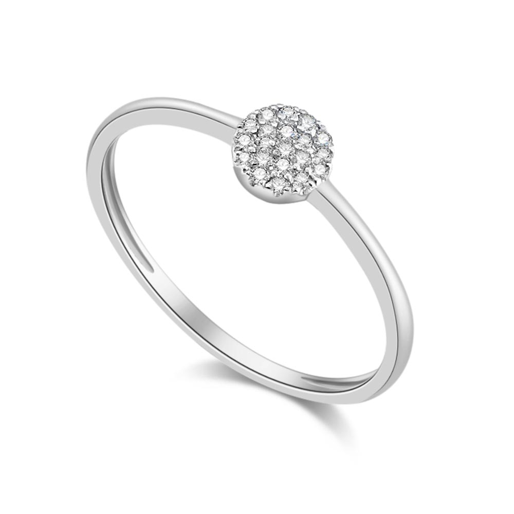 Inel din aur alb cu pietre Diamant