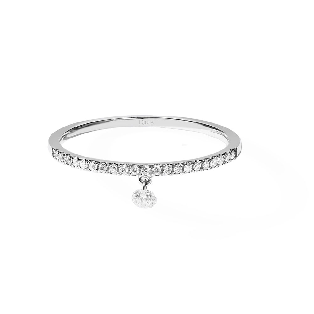 Inel din aur alb cu pietre Diamant