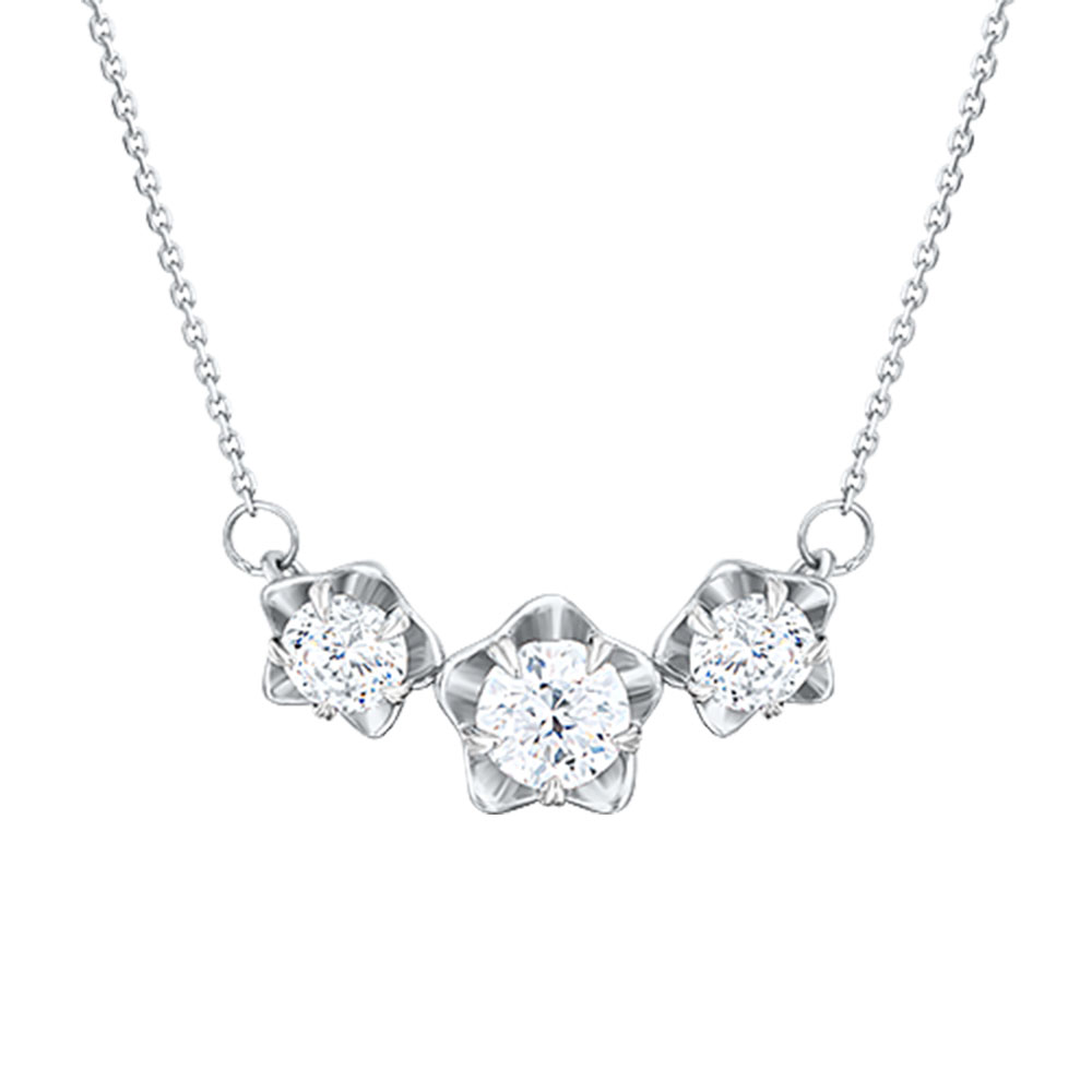Colier din aur alb cu pietre Swarovski
