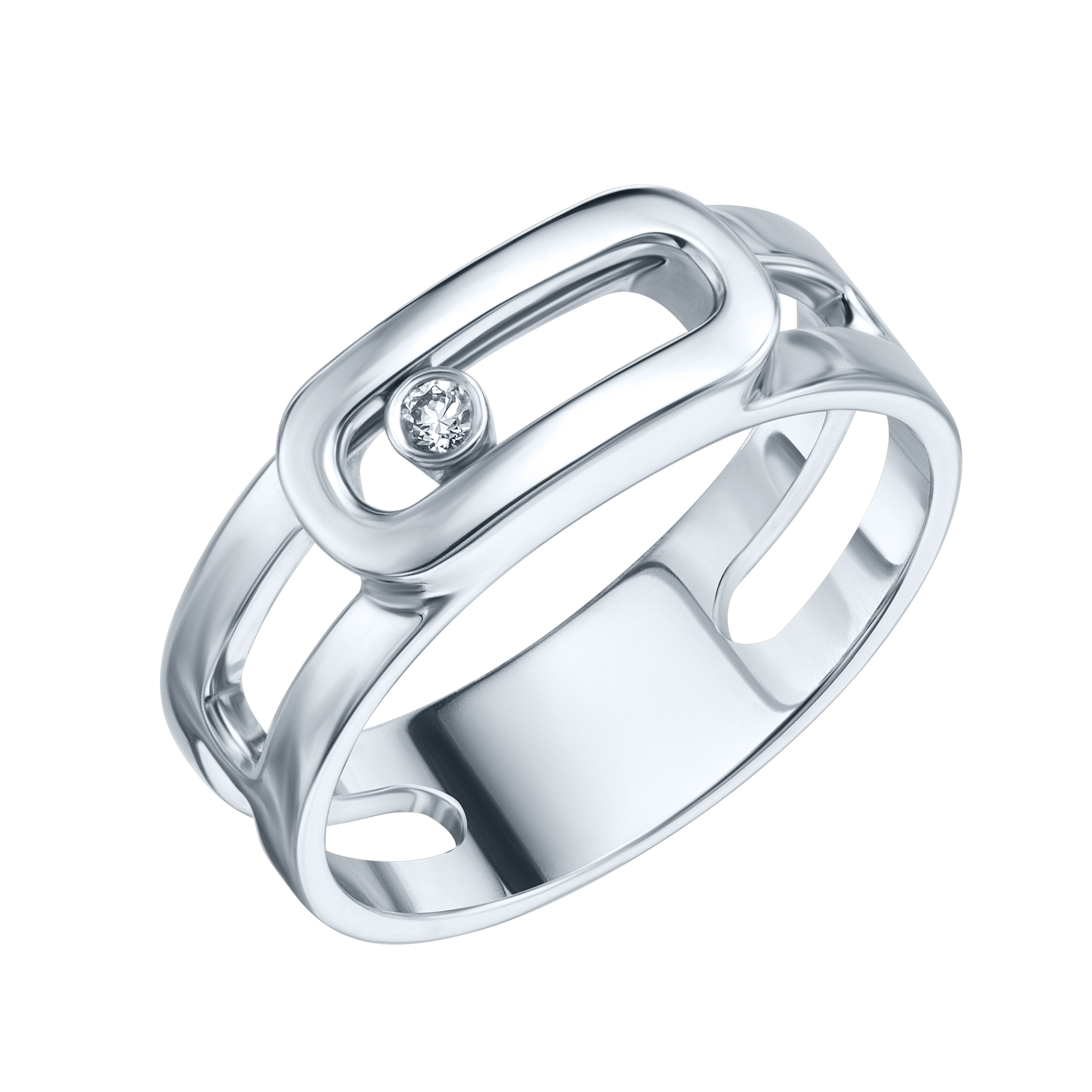 Inel din aur alb cu pietre Diamant