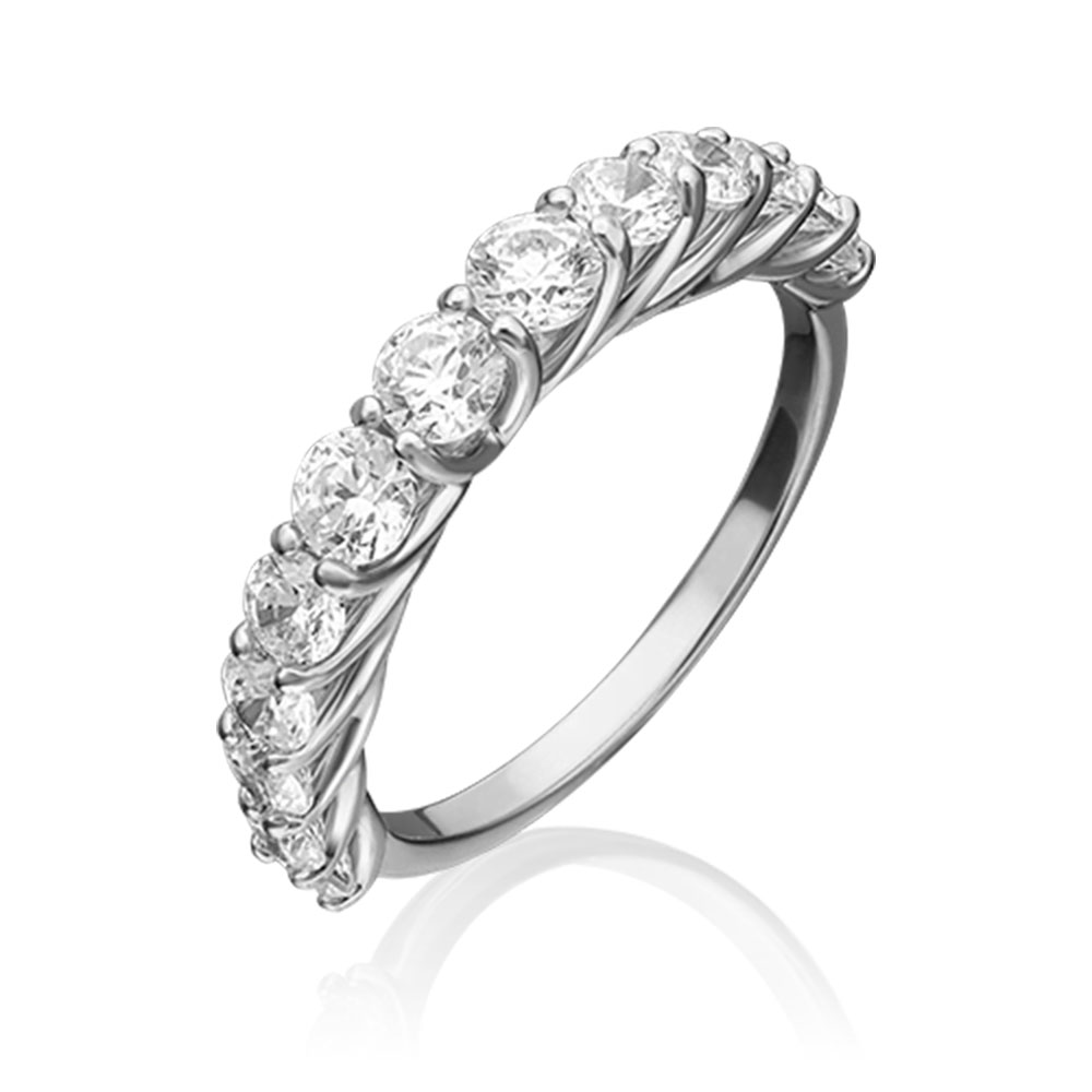 Inel din aur alb cu pietre Cubic zirconia