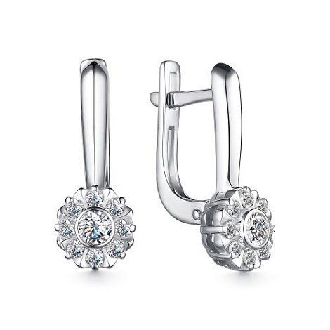 Cercei din argint  cu pietre Cubic Zirconia Incolor