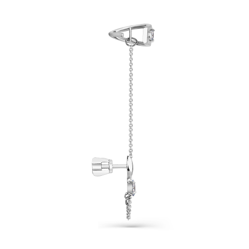 Cercel din aur alb cu pietre Cubic zirconia