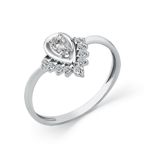 Inel din aur alb cu pietre Cubic zirconia
