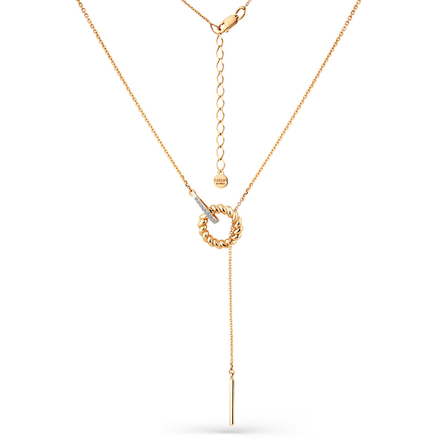Colier din aur roșu cu pietre Cubic zirconia