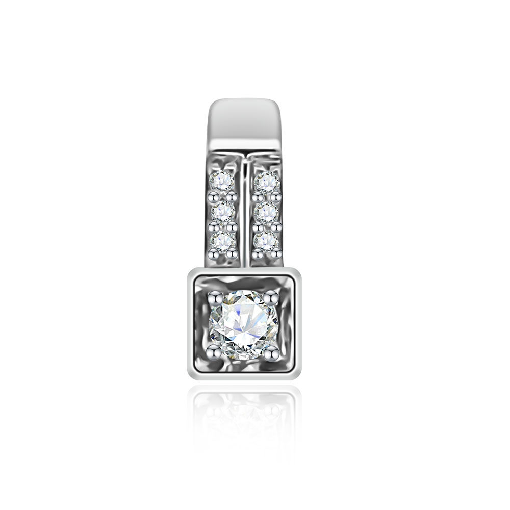 Pandantiv din aur alb cu pietre Diamant