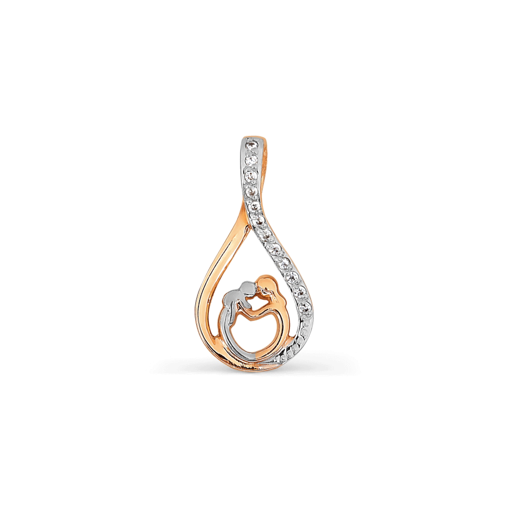 Pandantiv din aur roșu cu pietre Cubic Zirconia Incolor