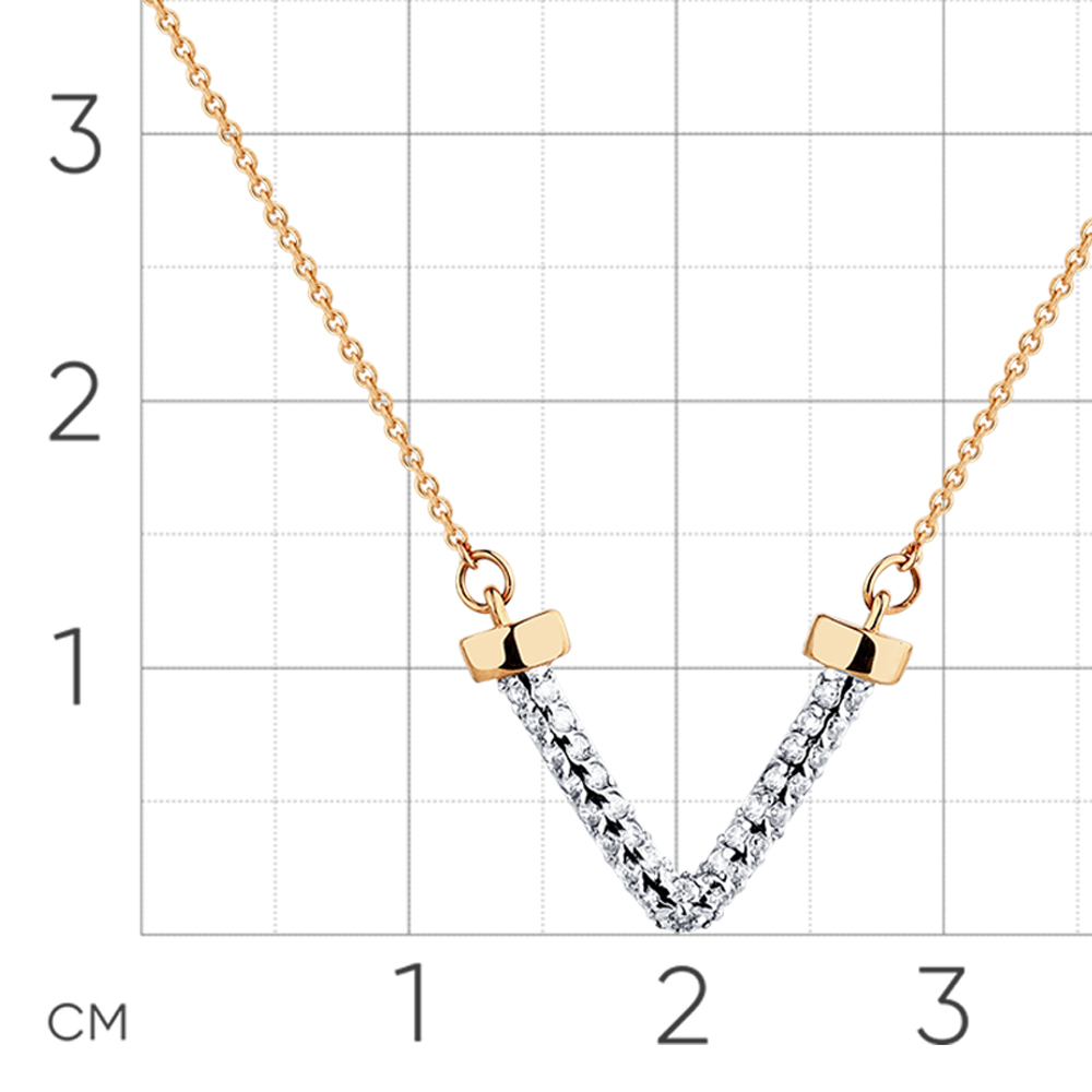 Colier din aur roșu cu pietre Cubic Zirconia Incolor