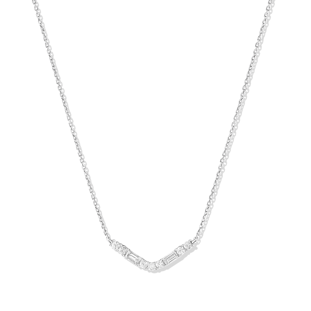 Colier din aur alb cu pietre Diamant