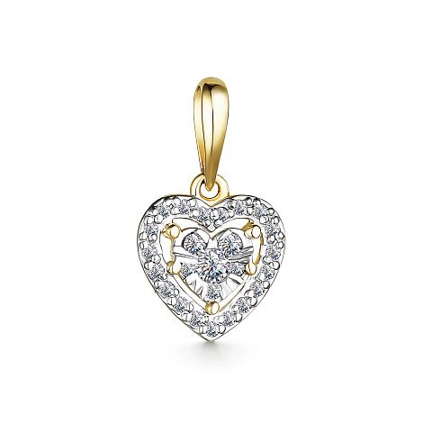 Pandantiv din aur galben cu pietre Diamant