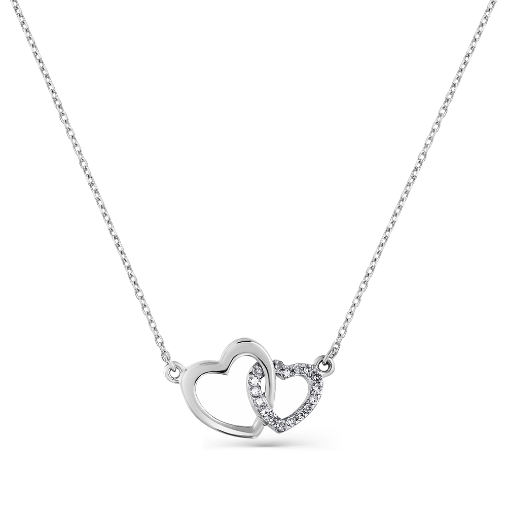 Colier din aur alb cu pietre Diamant