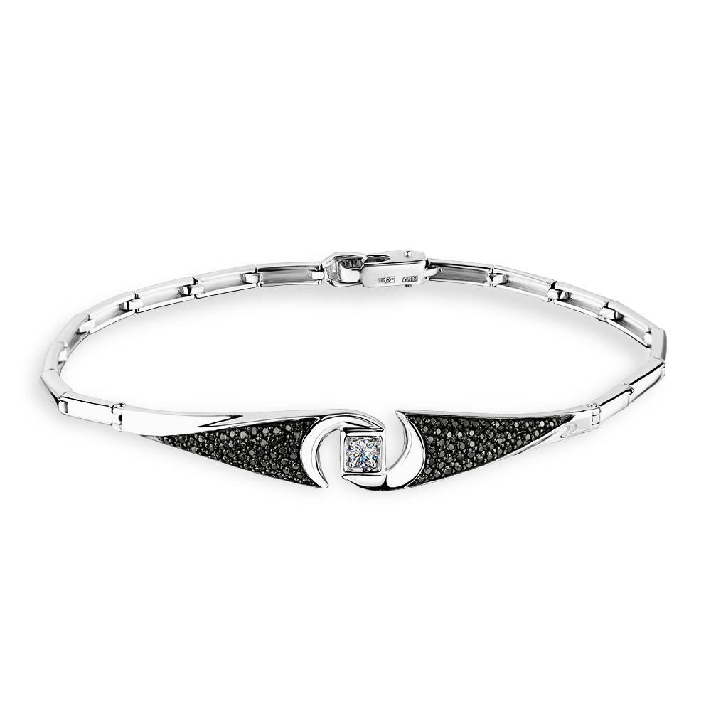 Brățară din aur alb cu pietre Diamant, Diamant negru