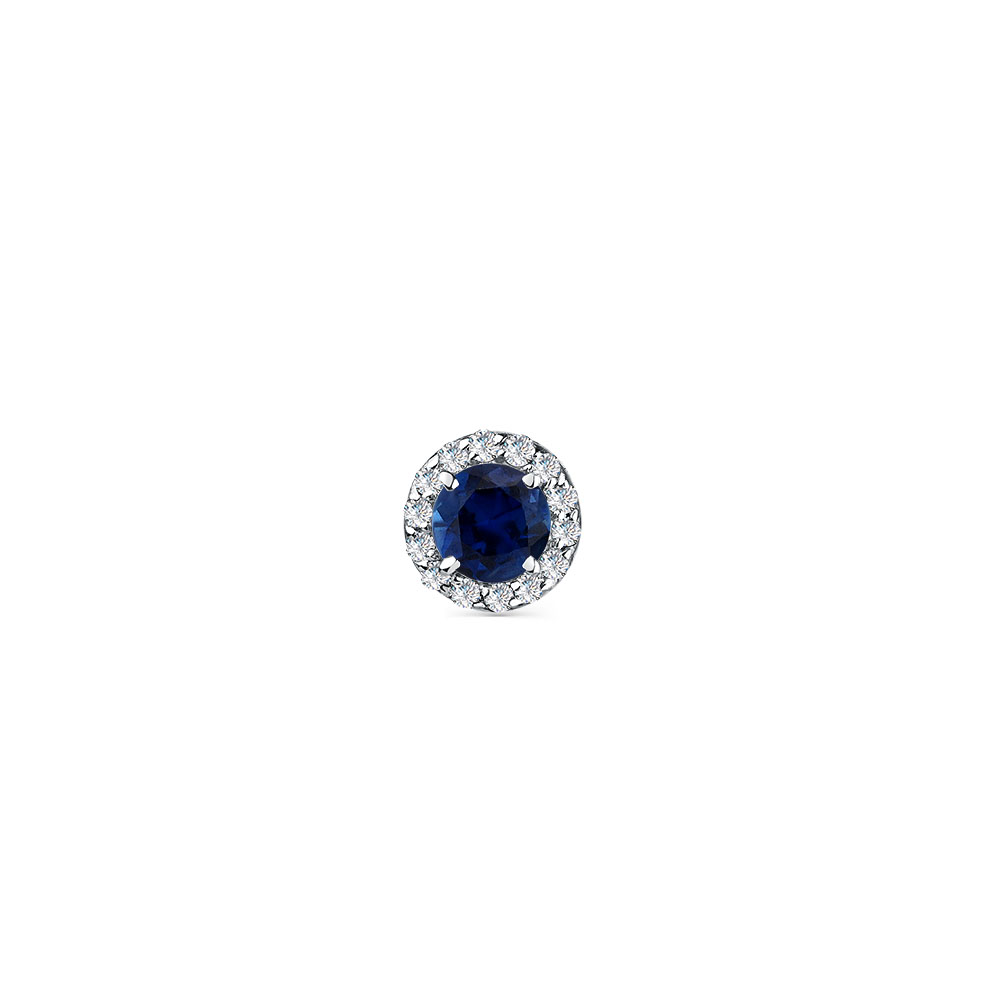 Pandantiv din aur alb cu pietre Diamant, Safir