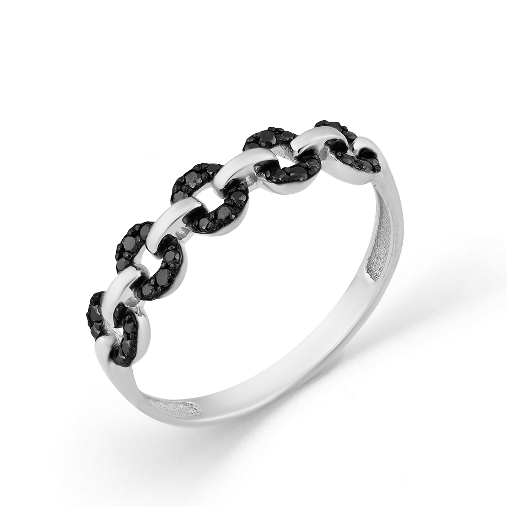 Inel din aur alb cu pietre Diamant negru