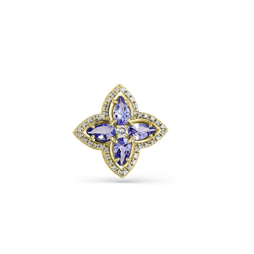 Pandantiv din aur galben cu pietre Diamant, Tanzanit