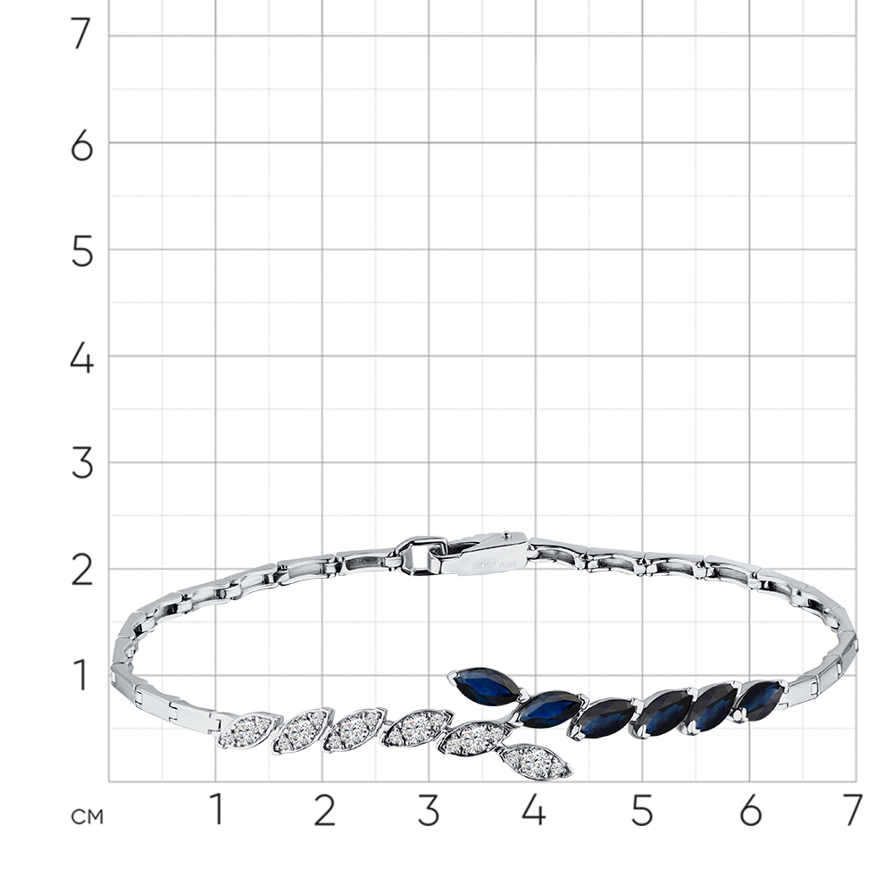 Brățară din aur alb cu pietre Diamant, Safir