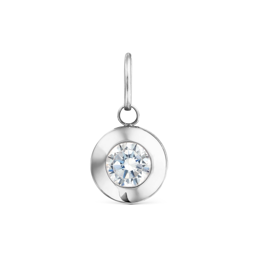 Pandantiv din aur alb cu pietre Cubic Zirconia Incolor