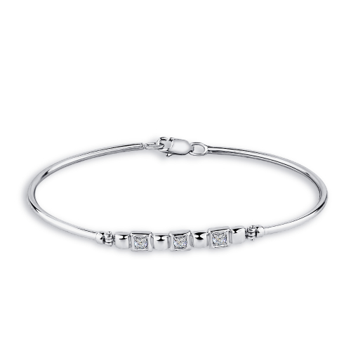 Brățară din aur alb cu pietre Cubic zirconia