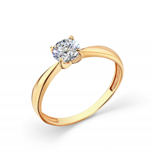Inel din aur roșu cu pietre Cubic zirconia
