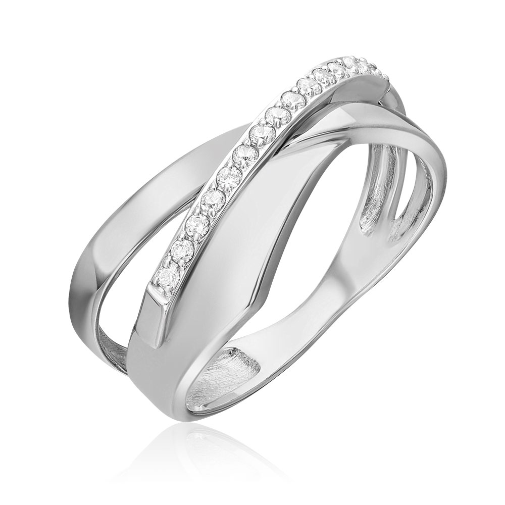 Inel din aur alb cu pietre Cubic zirconia