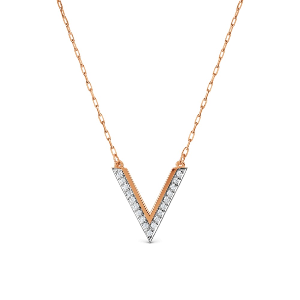 Colier din aur roșu cu pietre Cubic Zirconia Incolor