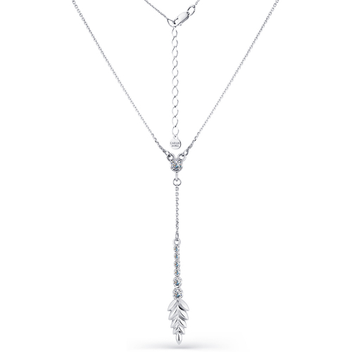Colier din aur alb cu pietre Cubic zirconia