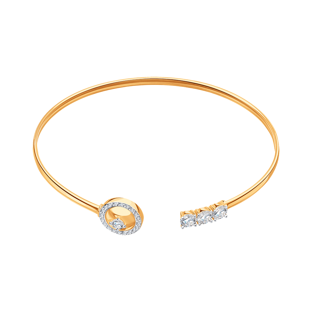 Brățară din aur roșu cu pietre Cubic Zirconia Incolor