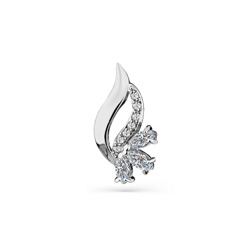 Pandantiv din aur alb cu pietre Cubic zirconia