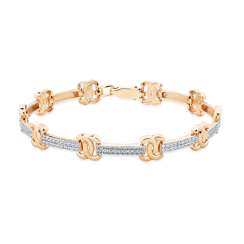 Brățară din aur roșu cu pietre Diamant