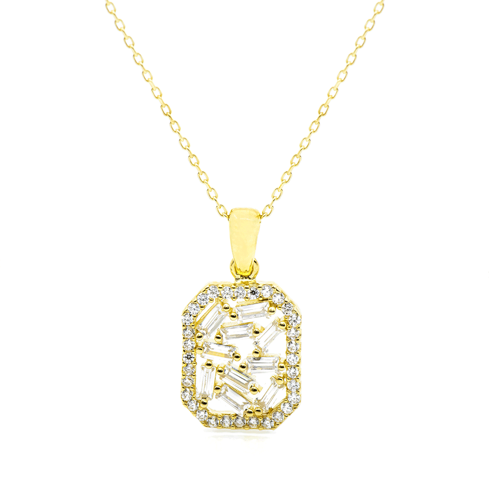 Colier din aur galben cu pietre Cubic Zirconia Incolor