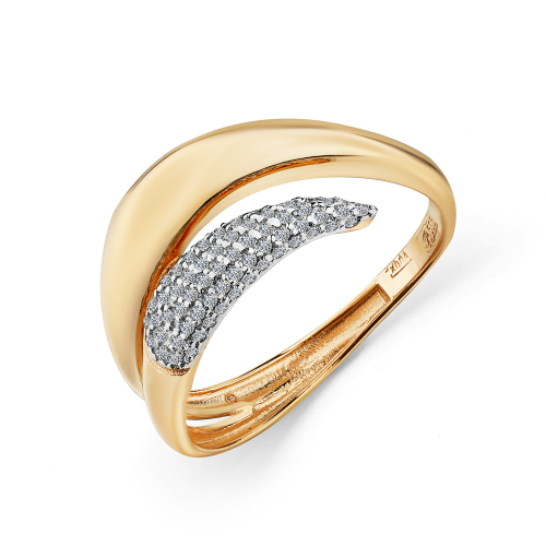 Inel din aur roșu cu pietre Cubic Zirconia Incolor