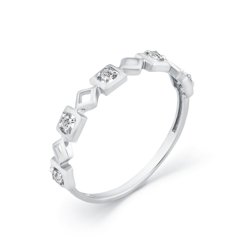 Inel din aur alb cu pietre Cubic zirconia