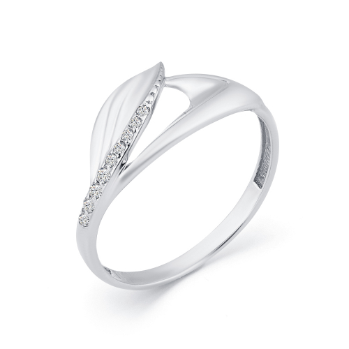 Inel din aur alb cu pietre Cubic Zirconia Incolor