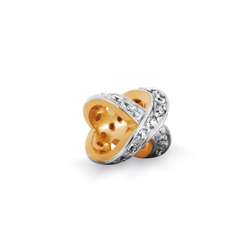 Pandantiv din aur roșu cu pietre Cubic Zirconia Incolor