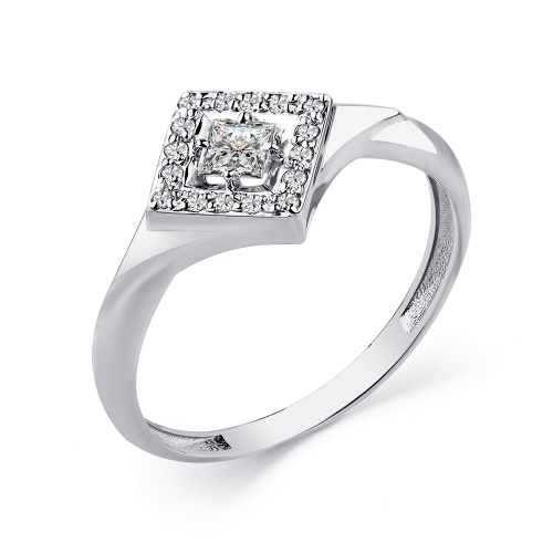 Inel din aur alb cu pietre Cubic zirconia