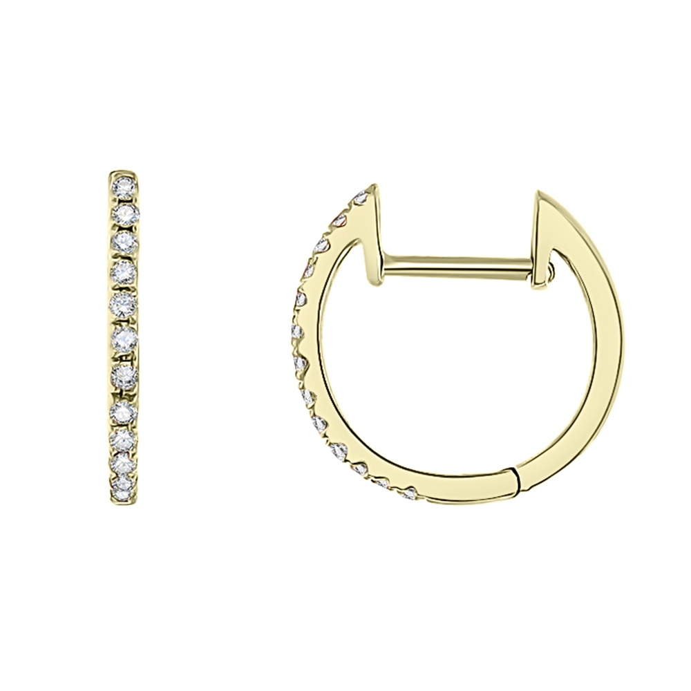 Cercei Creole din aur galben cu pietre Diamant