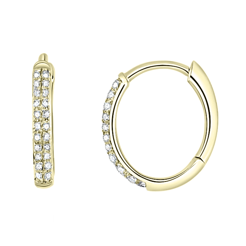 Cercei Creole din aur galben cu pietre Diamant