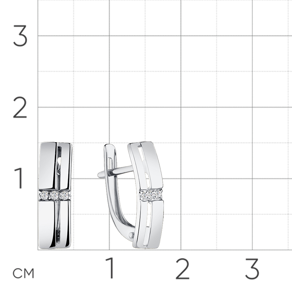 Cercei din aur alb cu pietre Cubic Zirconia Incolor