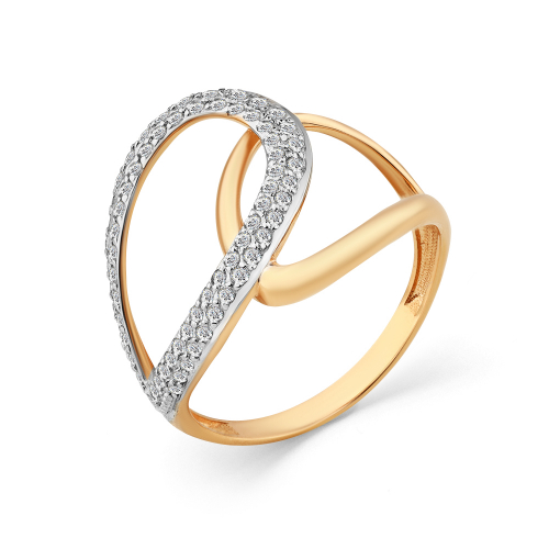 Inel din aur roșu cu pietre Cubic zirconia