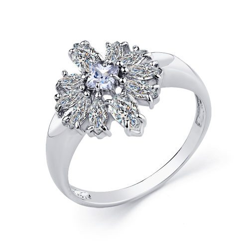 Inel din aur alb cu pietre Cubic zirconia