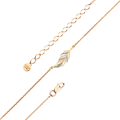 Brățară din aur roșu cu pietre Cubic zirconia