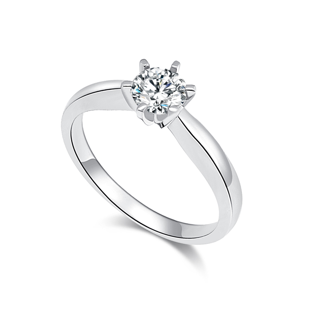 Inel din aur alb cu pietre Diamant