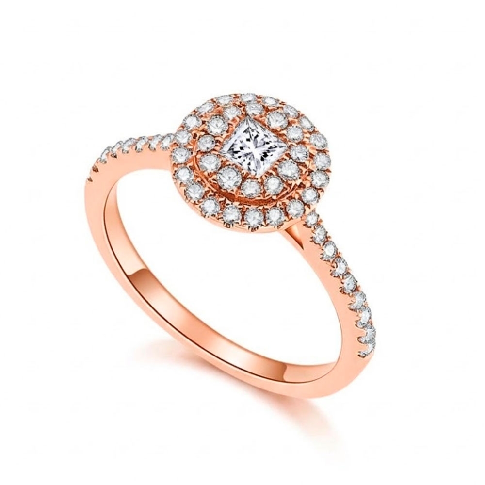 Inel din aur roz cu Diamant